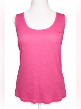 Lauren Ralph Lauren Pink Ribbed Tank 3X 100% Cotton Logo